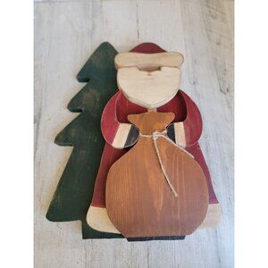 T. Welytok Santa vintage‎ folk art wooden Xmas home decor unique